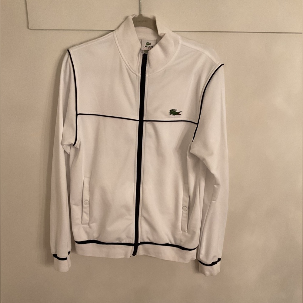 Lacoste White Jacket with Black Accents